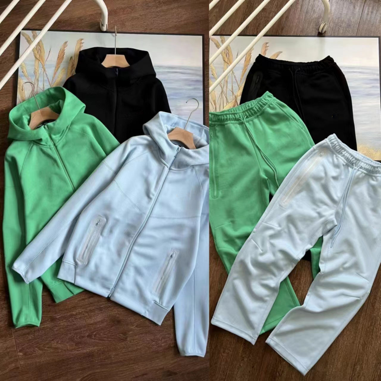 Hooded Jacket and Sweatpants Set N