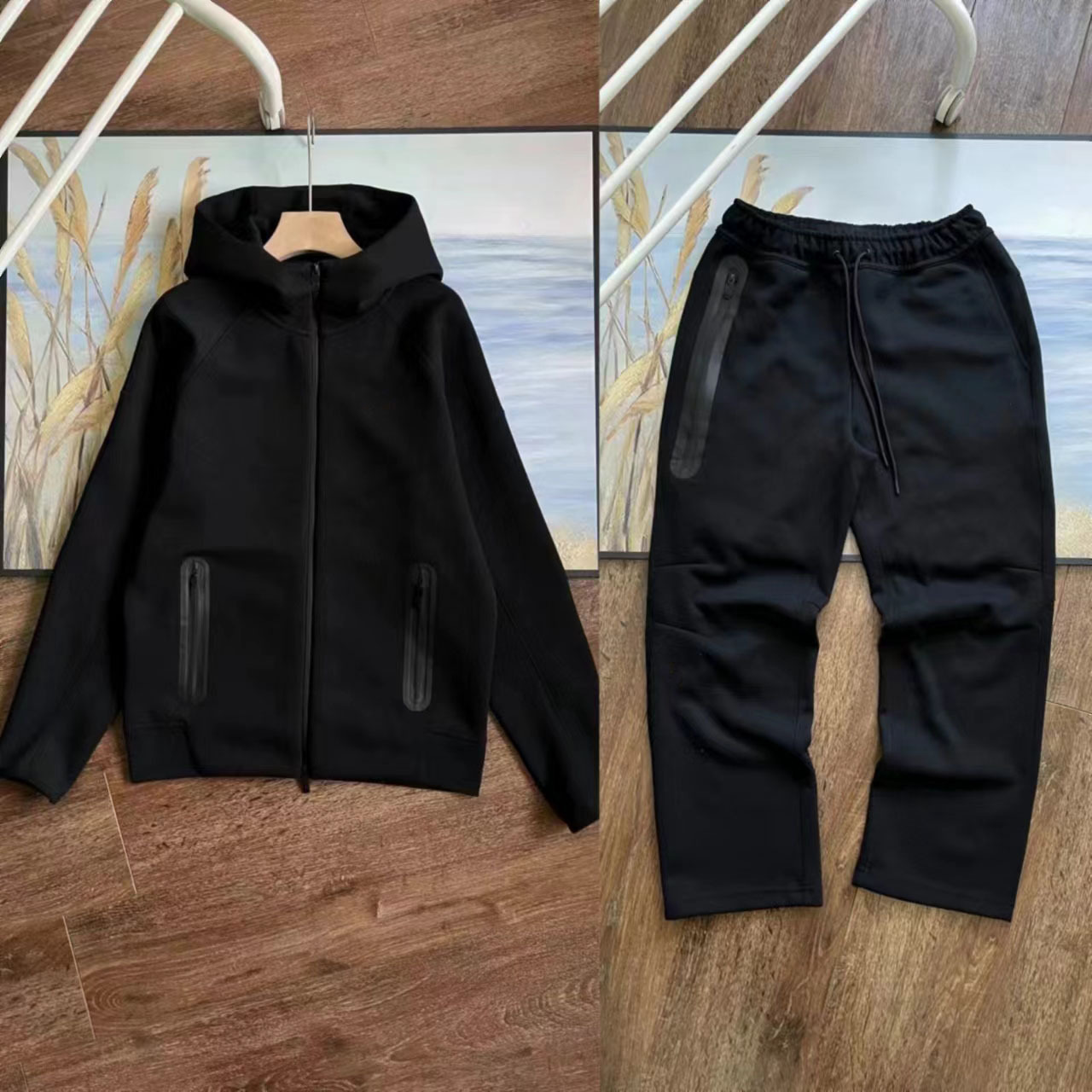 Hooded Jacket and Sweatpants Set N