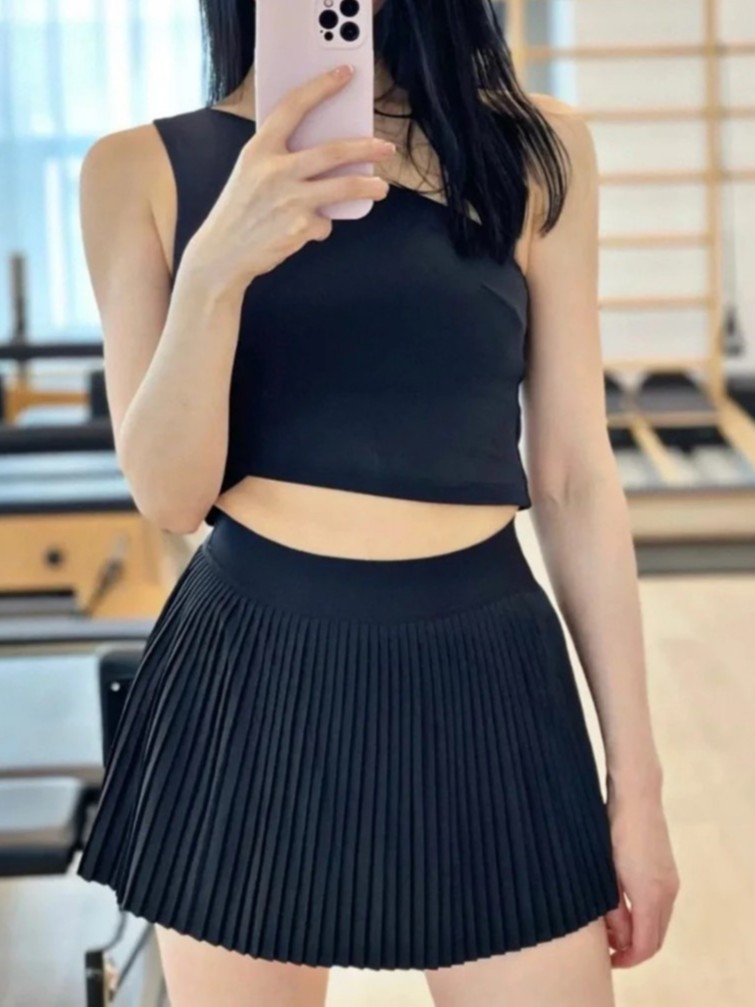 Lulu Varsity High-Rise Pleated Tennis Skirt