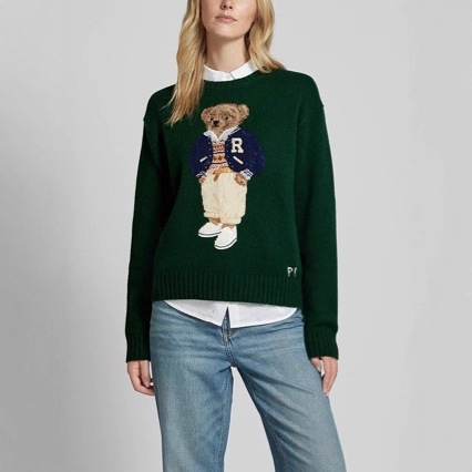 Ralph Lauren Highline Polo Bear Wool-Cashmere Blend Crewneck Sweater