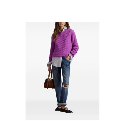 Ralph Lauren Cable-Knit Cotton Crewneck Sweater