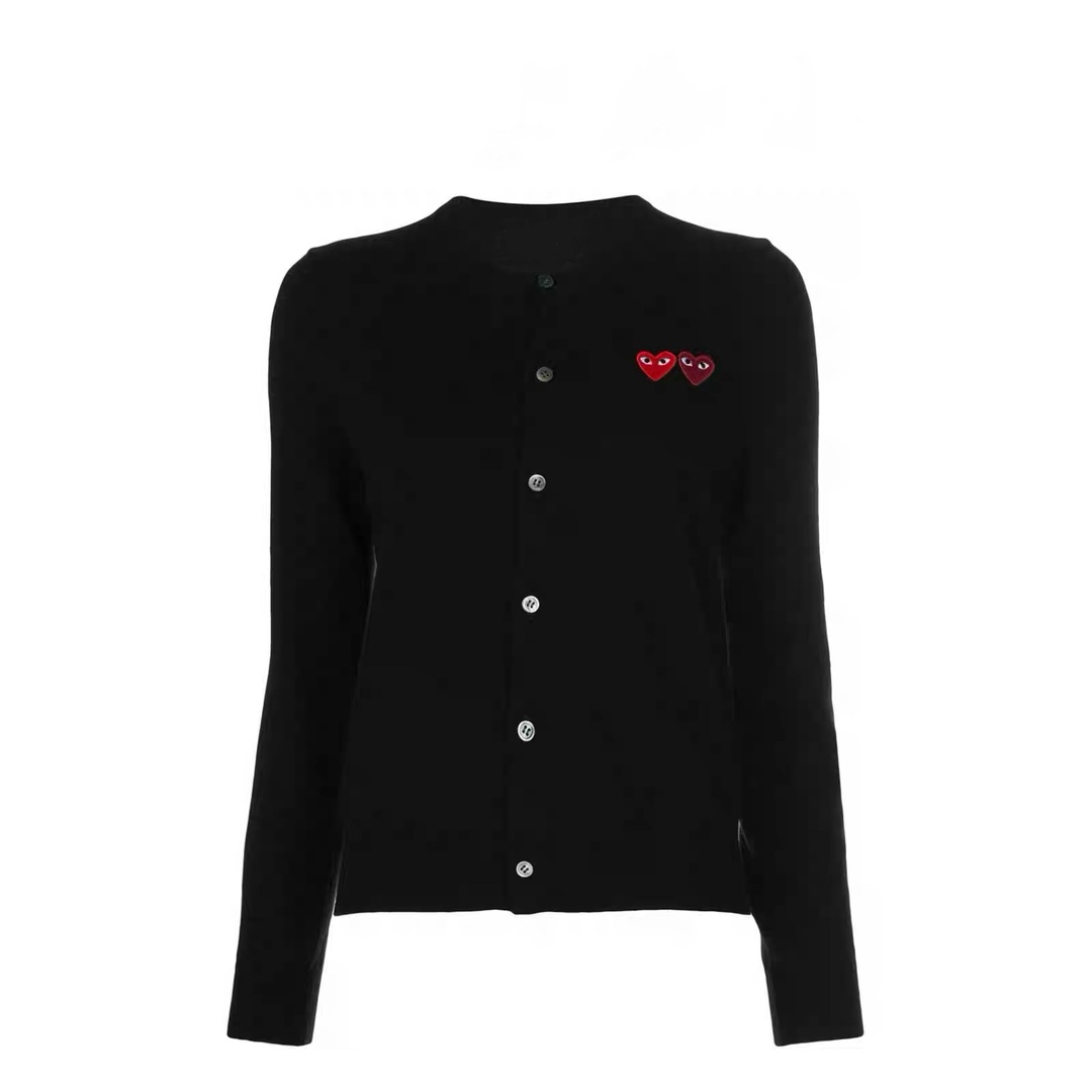 COMME des GARÇONS PLAY Double Heart Patch Wool Cardigan