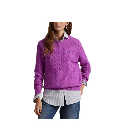 Ralph Lauren Cable-Knit Cotton Crewneck Sweater