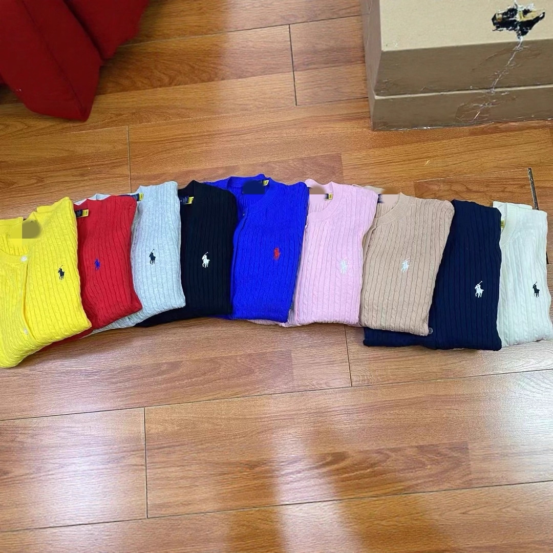 ralph lauren women's cable-knit cotton crewneck cardigan