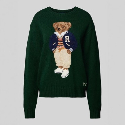 Ralph Lauren Highline Polo Bear Wool-Cashmere Blend Crewneck Sweater