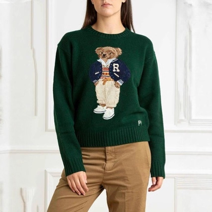 Ralph Lauren Highline Polo Bear Wool-Cashmere Blend Crewneck Sweater