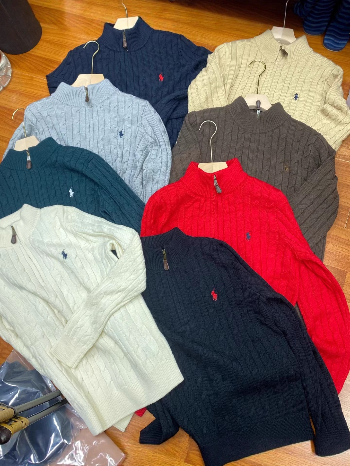 Ralph Lauren Men's Cable-Knit Cotton Quarter-Zip Mockneck Sweater