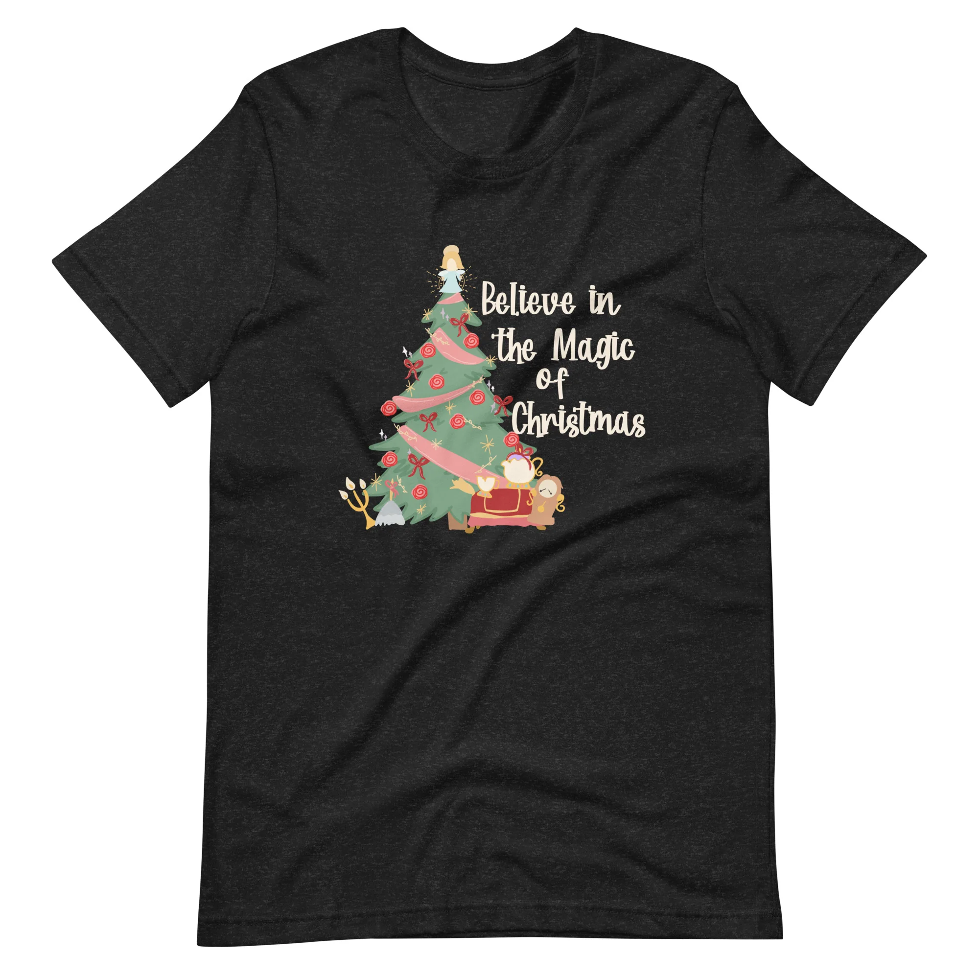 Disney Christmas Beauty and The Beast T-Shirt Magic of Christmas Princess Tree Unisex t-shirt