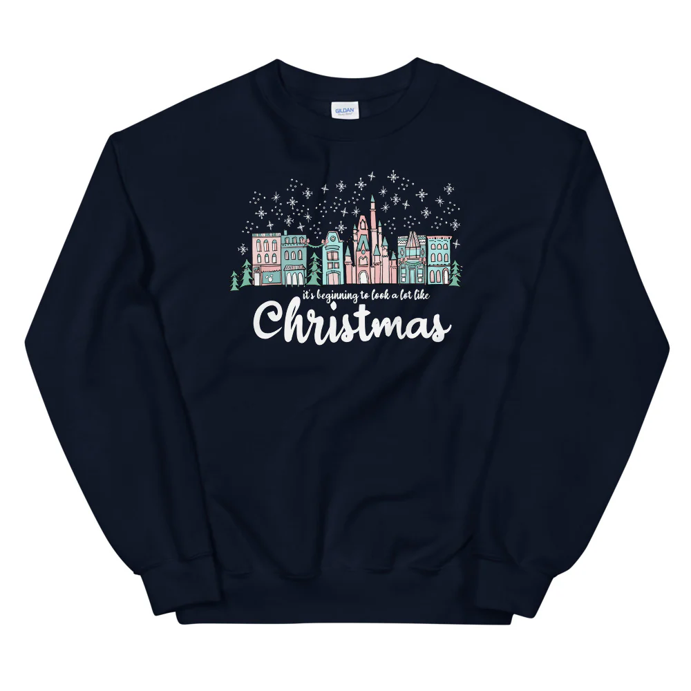 Christmas on Main Street Sweatshirt It's Beginning to Look a Lot Like Christmas Disney Christmas Unisex Sweatshirt