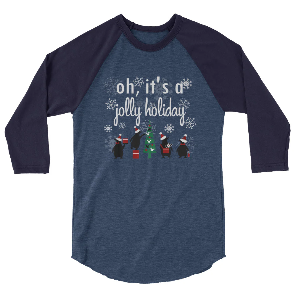 Jolly Holiday Disney Christmas Tree Raglan Penguins Mary Poppins