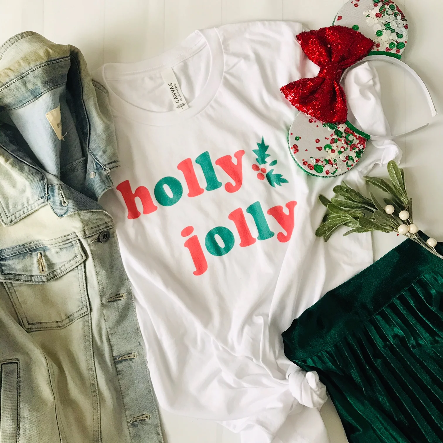 Mickey Holly Jolly Holiday Short-Sleeve Unisex T-Shirt