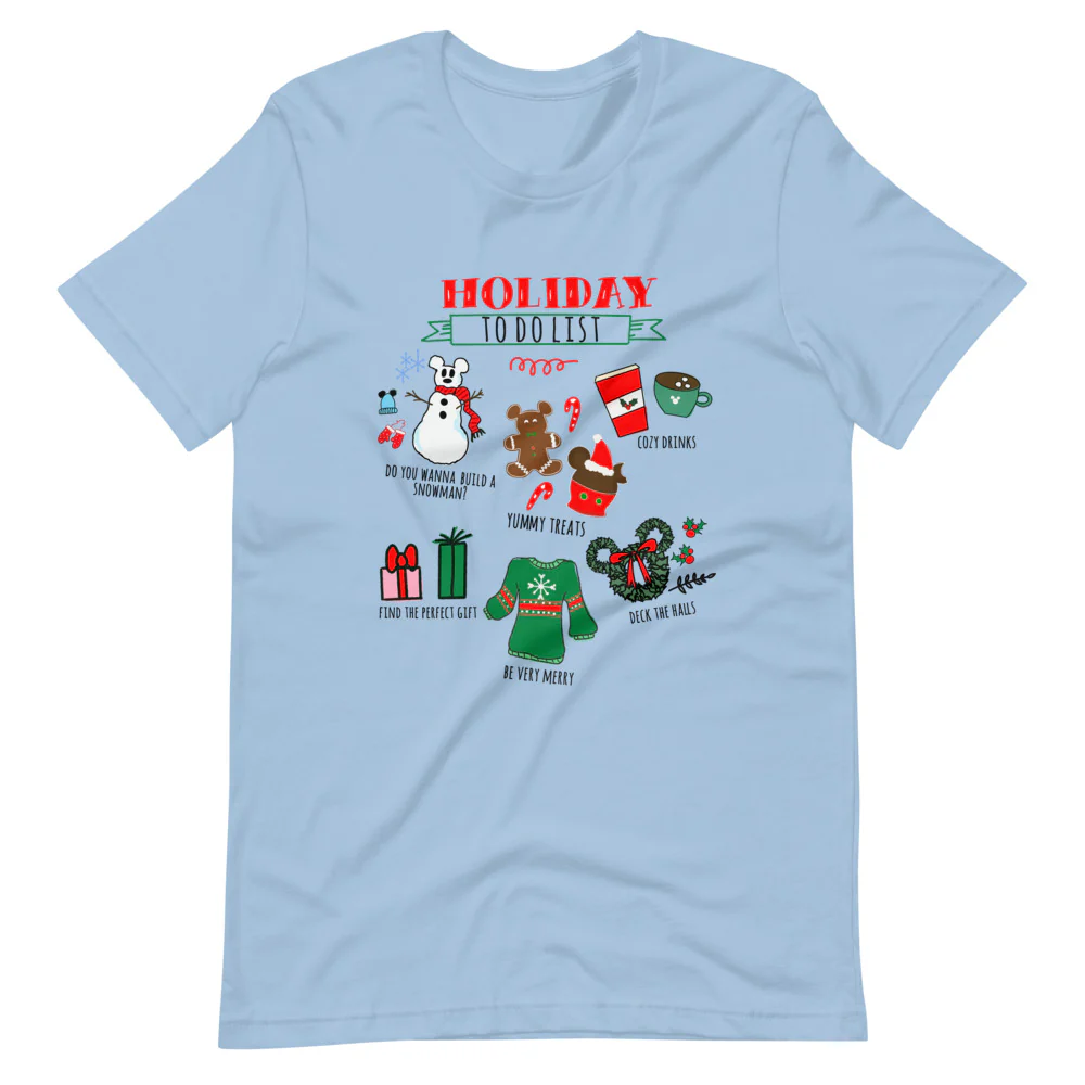 Disney Christmas T-Shirt Disney Holiday Christmas Party To Do List T-Shirt