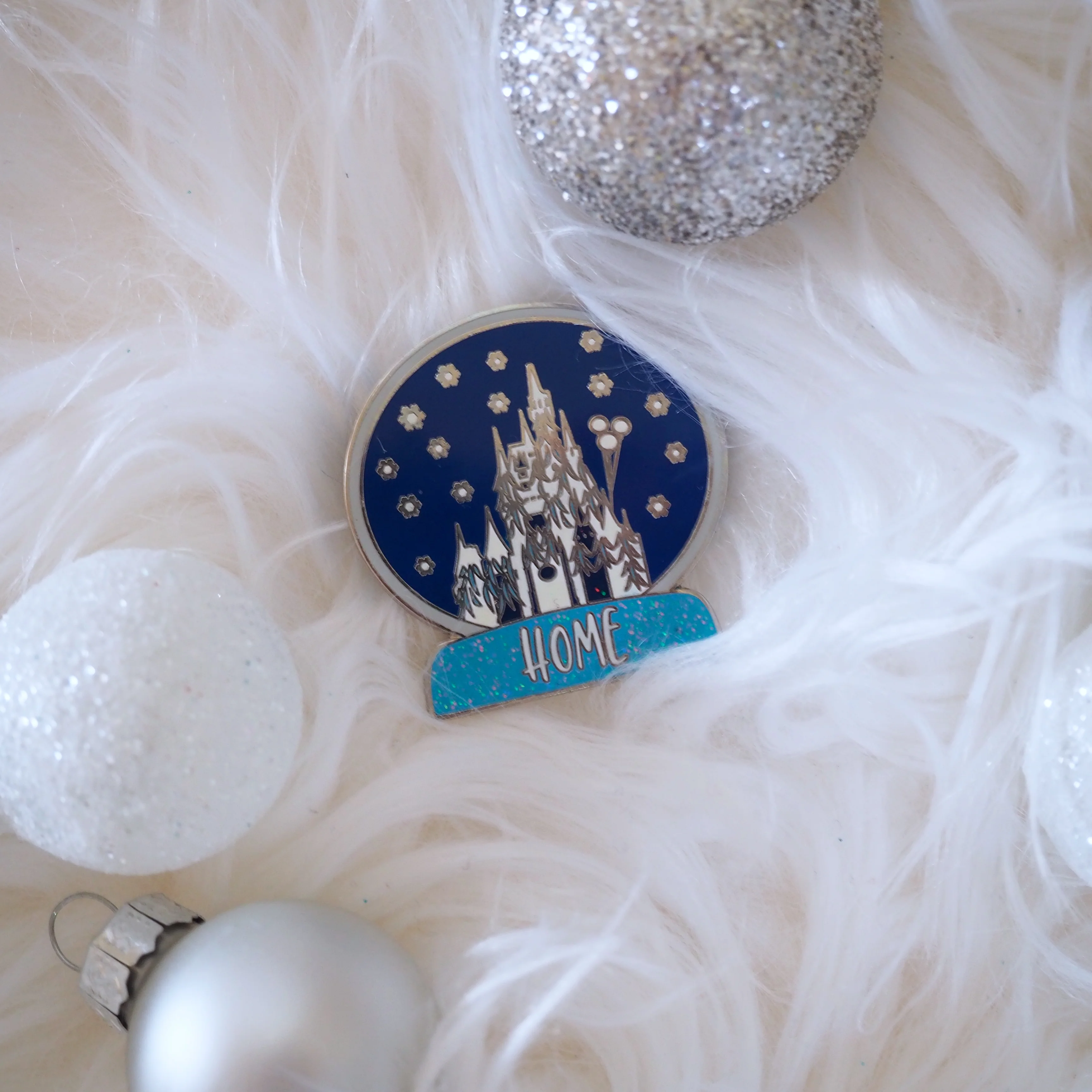 Snowglobe Cinderella Castle Pin Home for the Holidays Pin