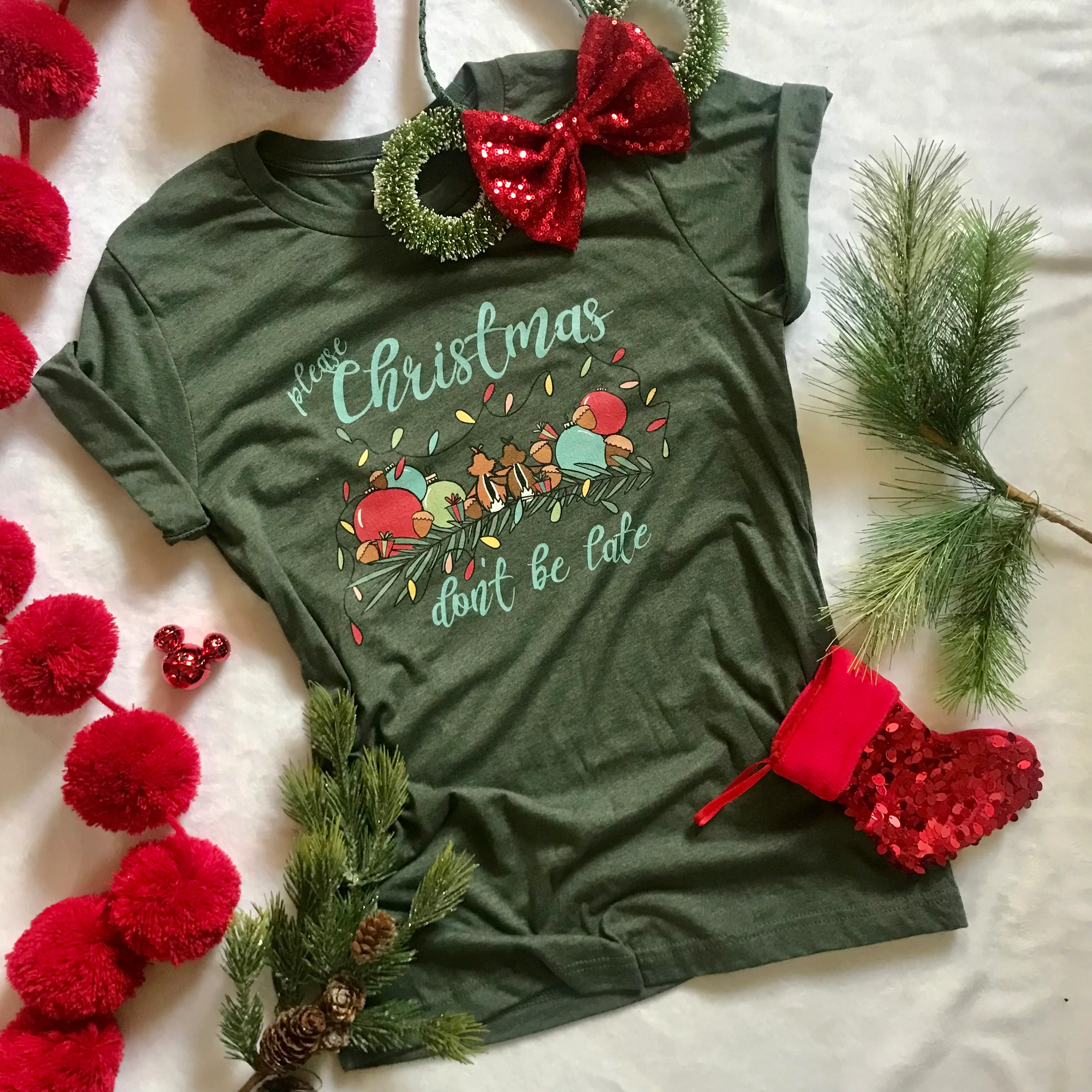 Chip and Dale Christmas T-Shirt Please Christmas Don't Be Late Chipmunk Song T-shirt
