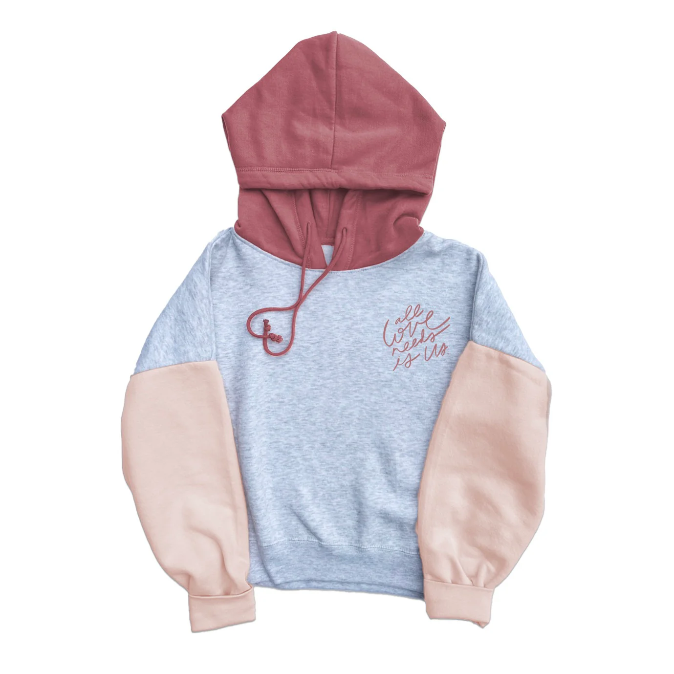 ALL LOVE NEEDS IS US ADULT CROP HOODIE