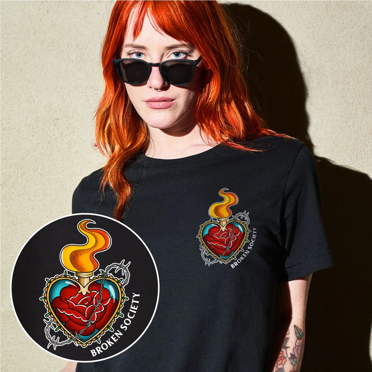 Sacred Heart Front Print T-shirt (Unisex)