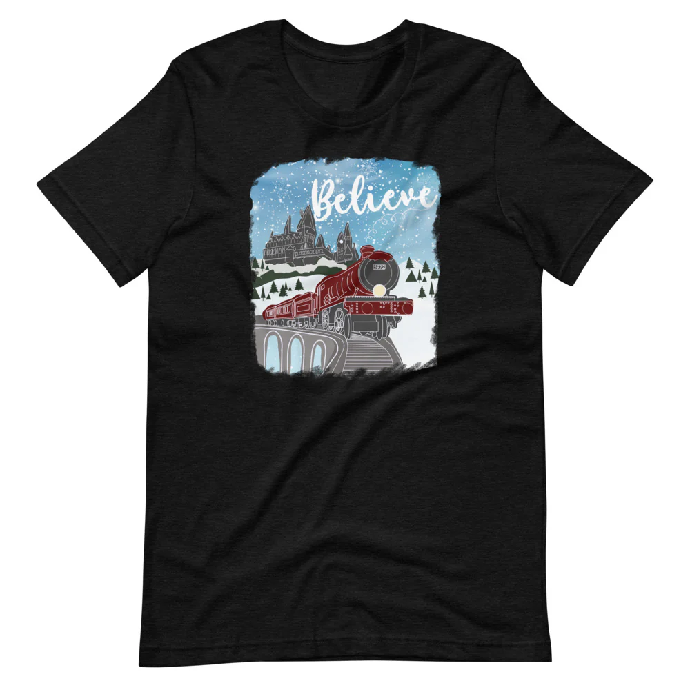 Christmas Castle and Train Unisex T-Shirt