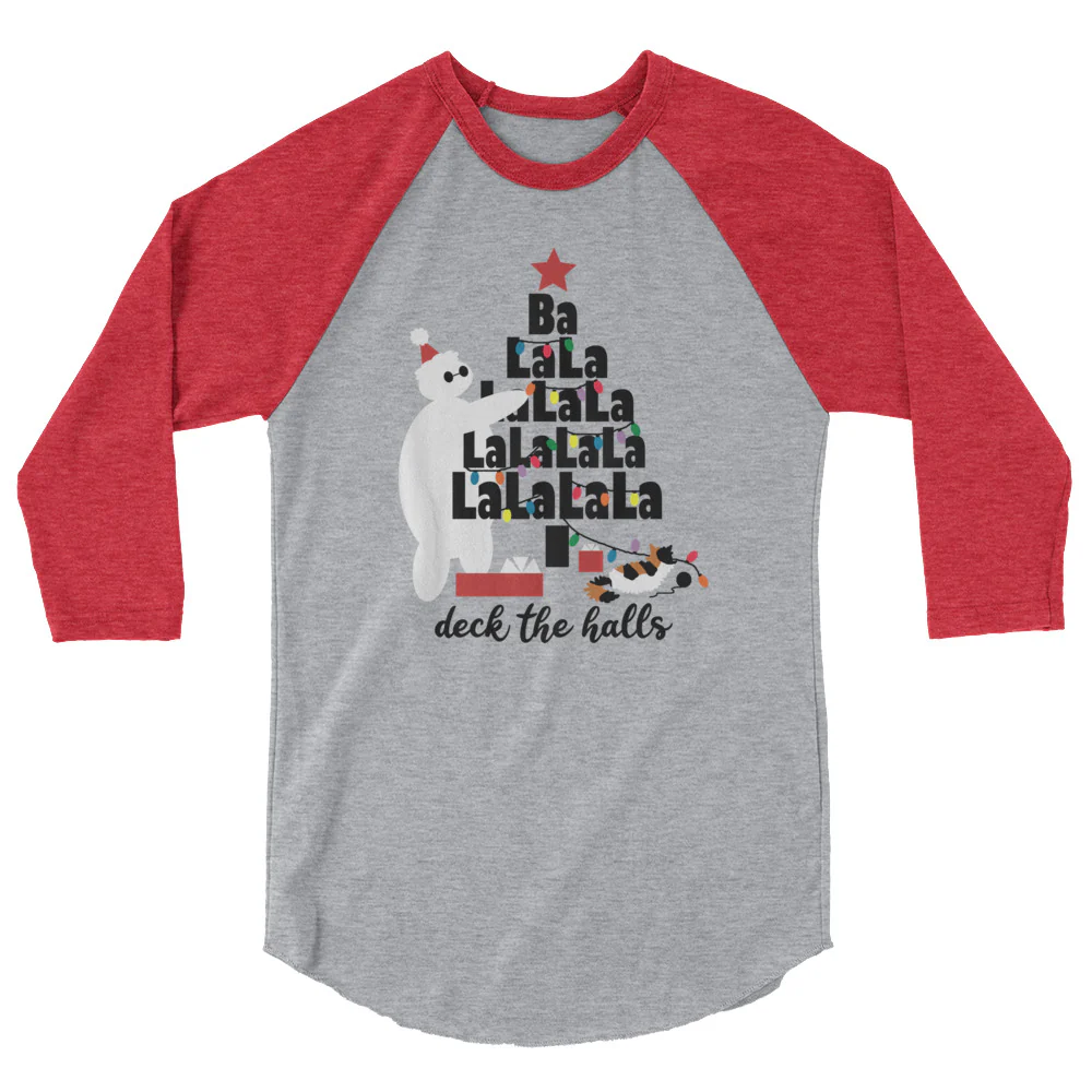 Baymax Disney Christmas Raglan. Christmas Tree with Furry Baby