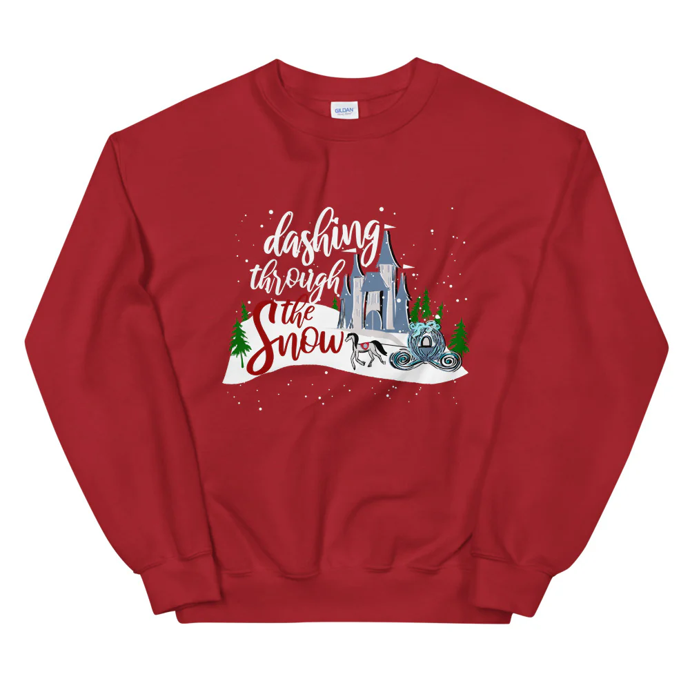 Cinderella Christmas Sweatshirt Dashing Through the Snow