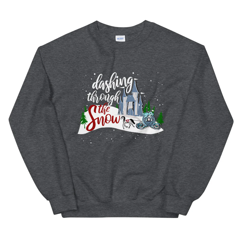 Cinderella Christmas Sweatshirt Dashing Through the Snow