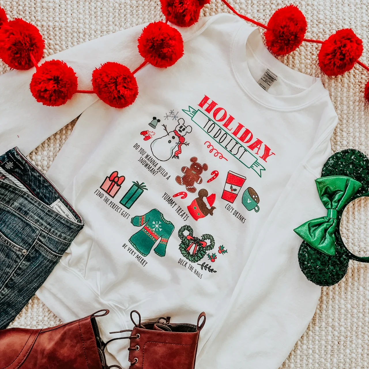 Disney Christmas Sweatshirt Disney Holiday Christmas Party To Do List Sweatshirt