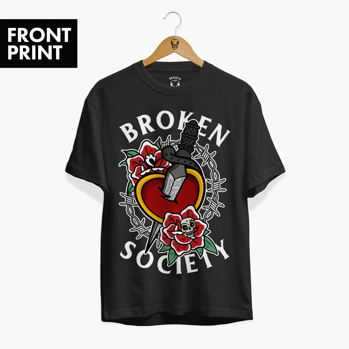 Dagger Heart Front Print T-shirt (Unisex)
