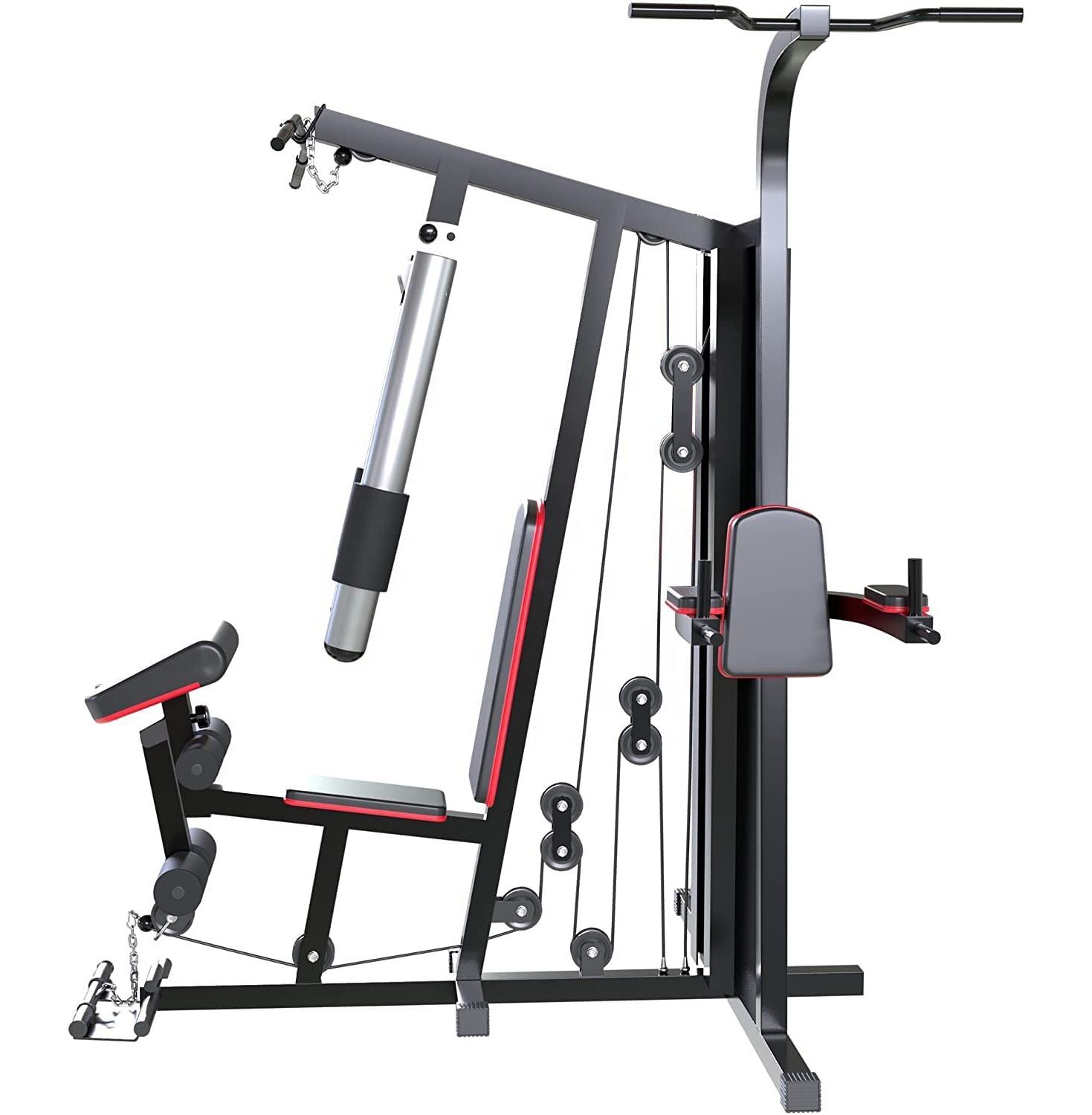 Fit Bench Fitness Equipment with 2 Side Stations for Body Building Workouts