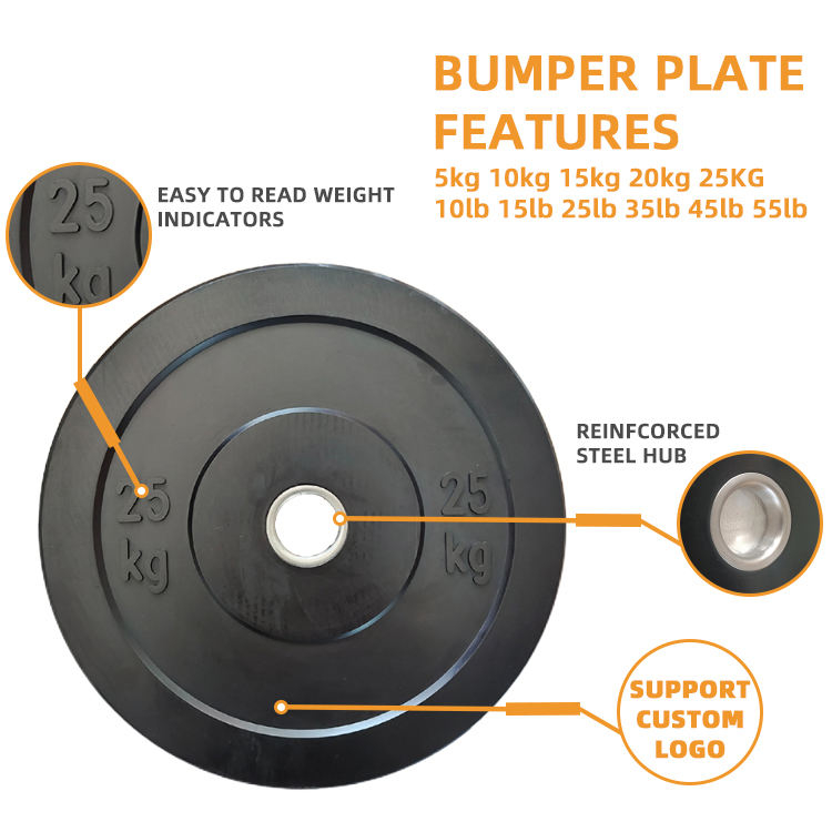 Wholesale Gym Accessories Bumper Weights Plates 35Lb 45Lb Weight Plates Set Fitness Free Lifting Weights Gym Barbell