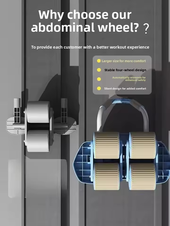 Four-Wheel Auatic Rebound Abdominal Wheel 2025 New Home Fitn Equipment for Slimming Stoh And Building Ab Muscles