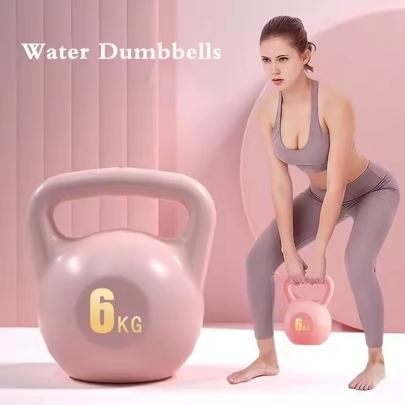 Adjustable Dumbbell Home Fitness Gym Exercise Equipment 2/4/6/8kg Water Kettlebell Squat Trainer Tool for Training Buttock