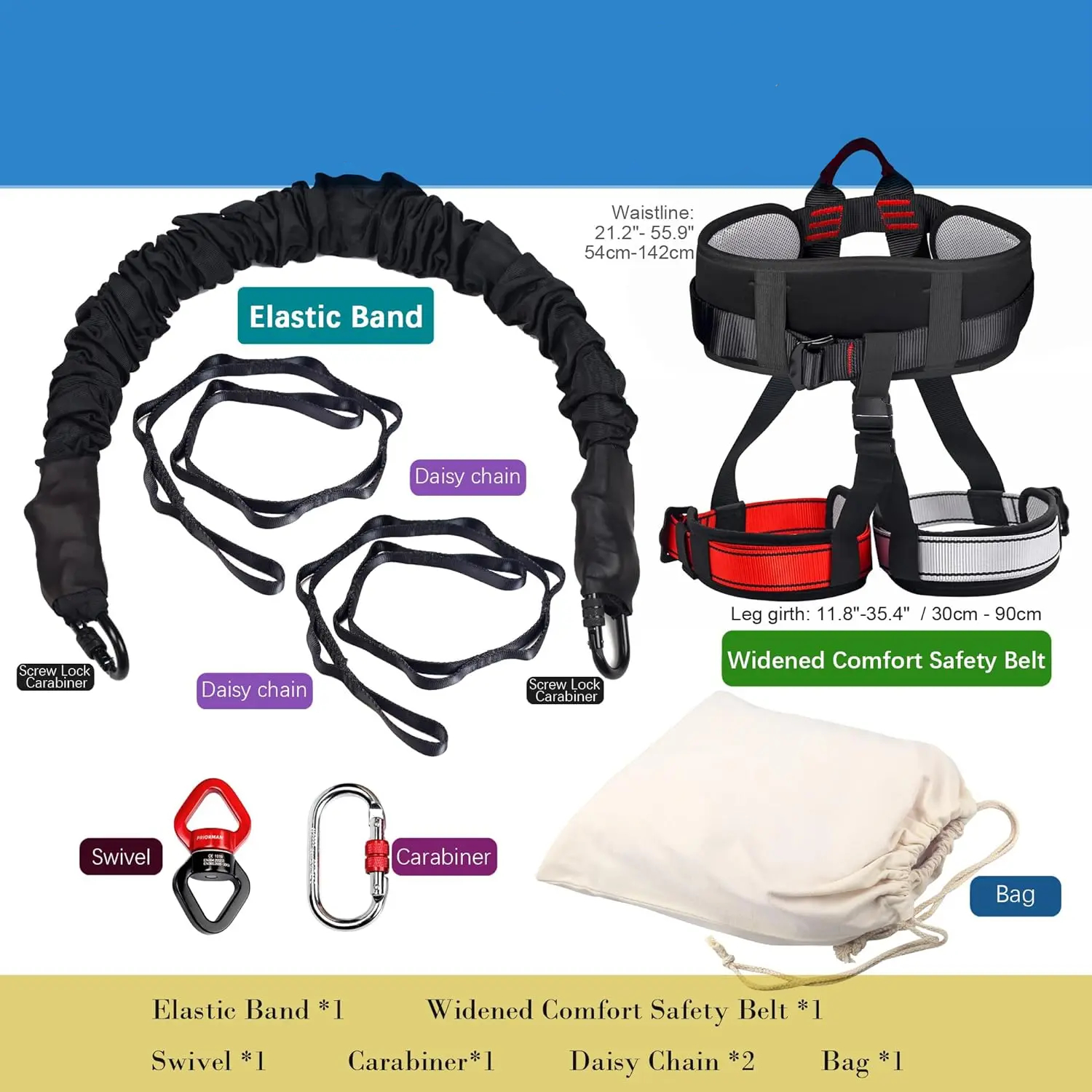 Bungee Fitness Equipment Set, Elastic Resistance Bands, Anti Gravity Dance Rope Bands Complete Accessories For Dance, Home, Gym