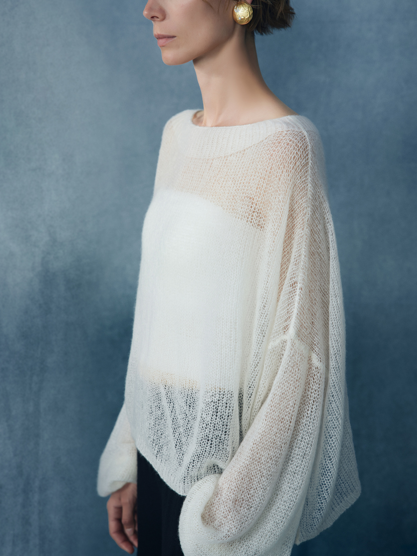 Women's white cashmere sweater