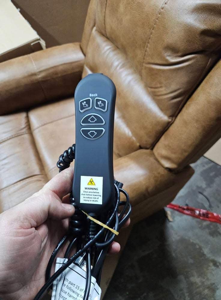 Signature Design by Ashley Yandel Faux Leather Electric Power Lift Recliner for Elderly, Brown