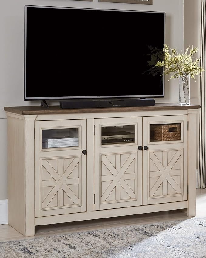 Signature Design by Ashley Bolanburg Farmhouse TV Stand Fits TVs up to 58