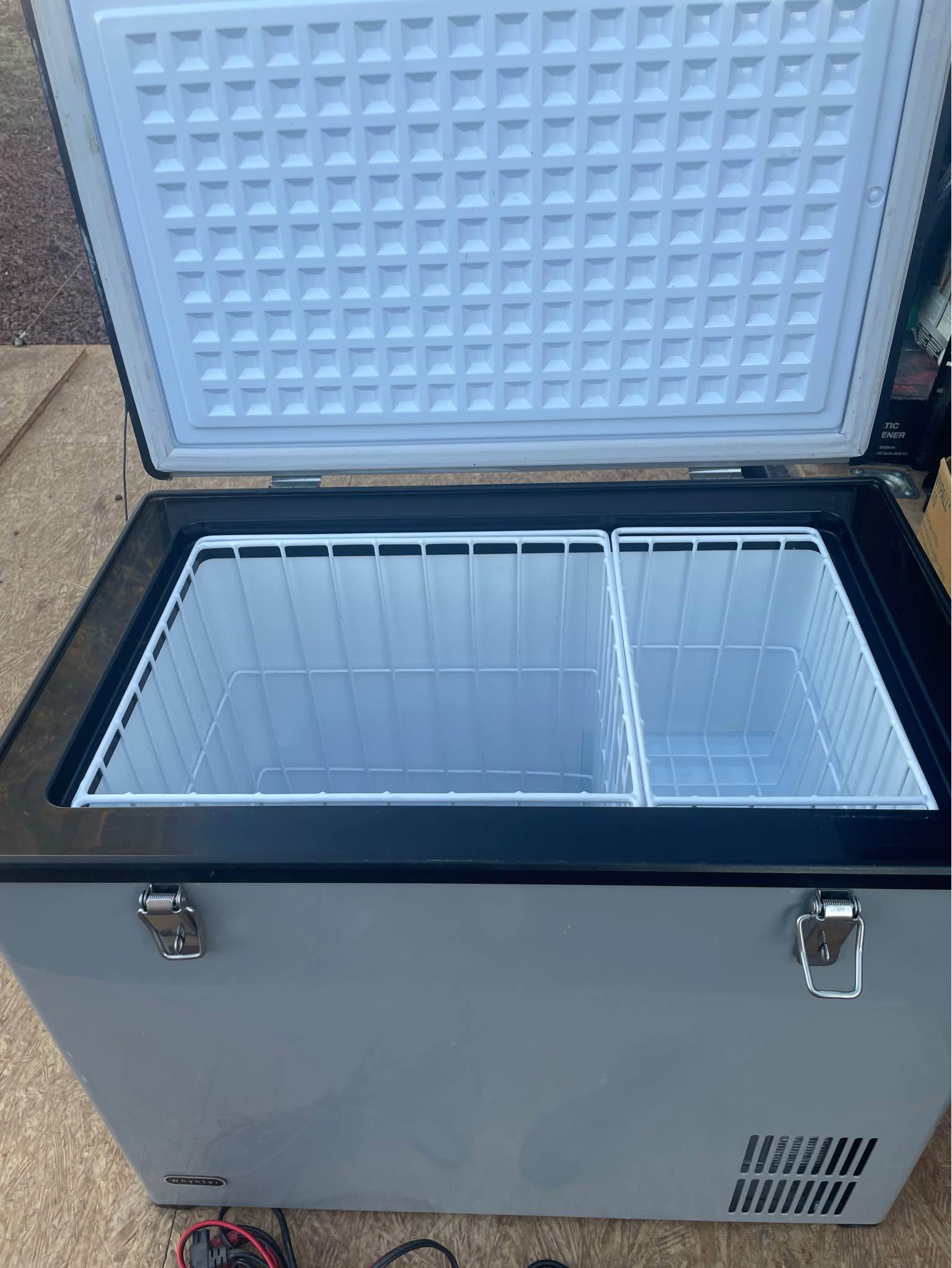 Whynter FM-85G 85 Quart Fridge Portable Refrigerator and Deep, AC 110V/ DC 12V, Real Chest Freezer with-8°F to 50°F Temperature Range, Gray