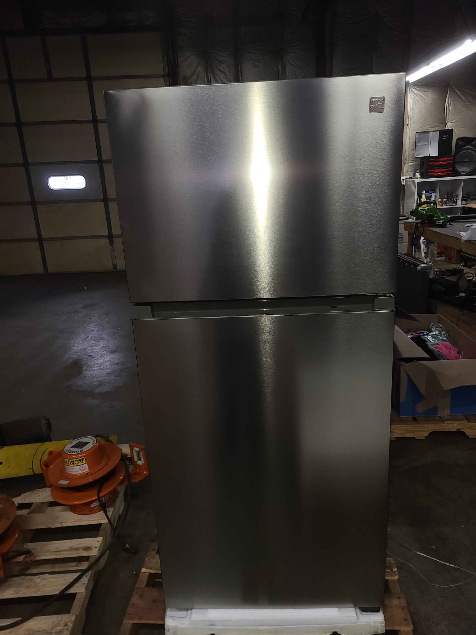 Kenmore 30 in. 18.1 cu. ft. Capacity Refrigerator/Freezer with Adjustable Glass Shelving, Humidity Control Crispers, Ice Maker, ENERGY STAR Certified, Fingerprint Resistant Stainless Steel