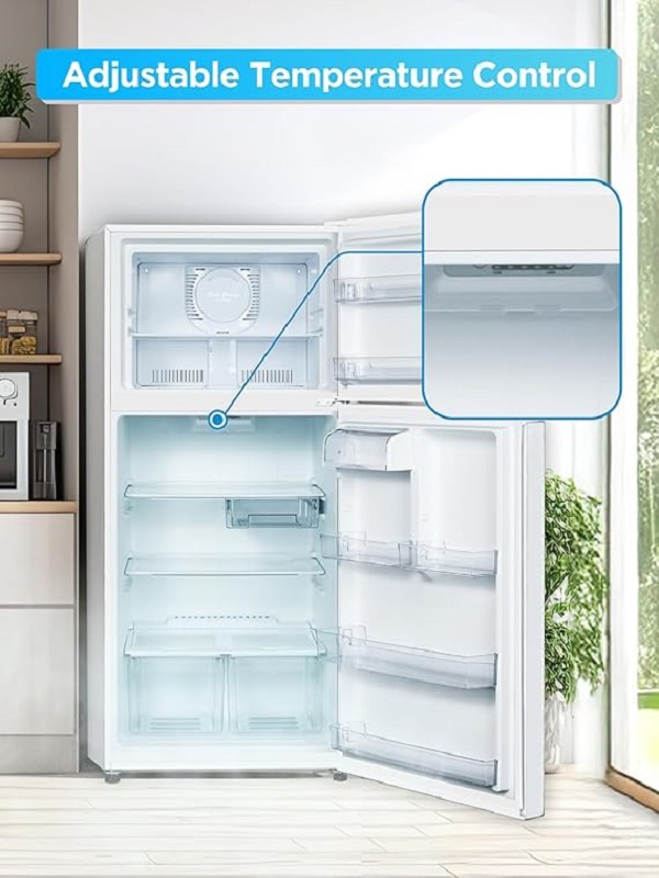 Commercial Cool 20 Cu. Ft. Top Mount Refrigerator with Freezer, 2-Door Refrigerator with Top Freezer and Adjustable Temperature Control, Ice Maker Ready, Energy Star Certified, White