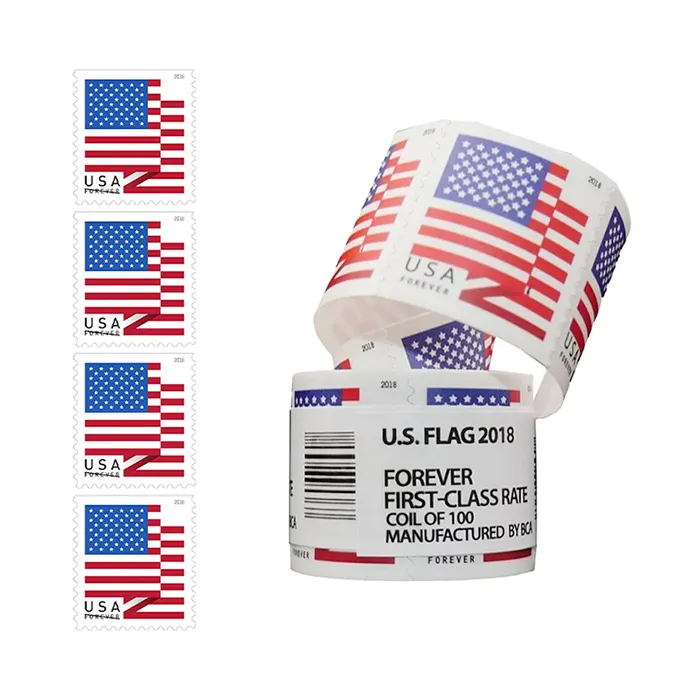【Big Sale!】 U.S. Flag Stamps 1 Roll/100Pcs