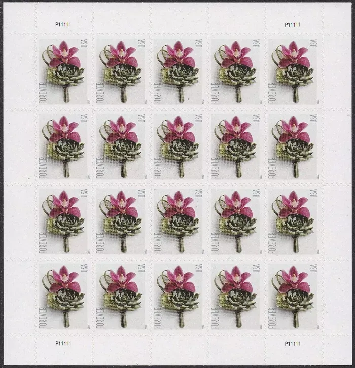 Contemporary Boutonniere Forever Stamps 2020