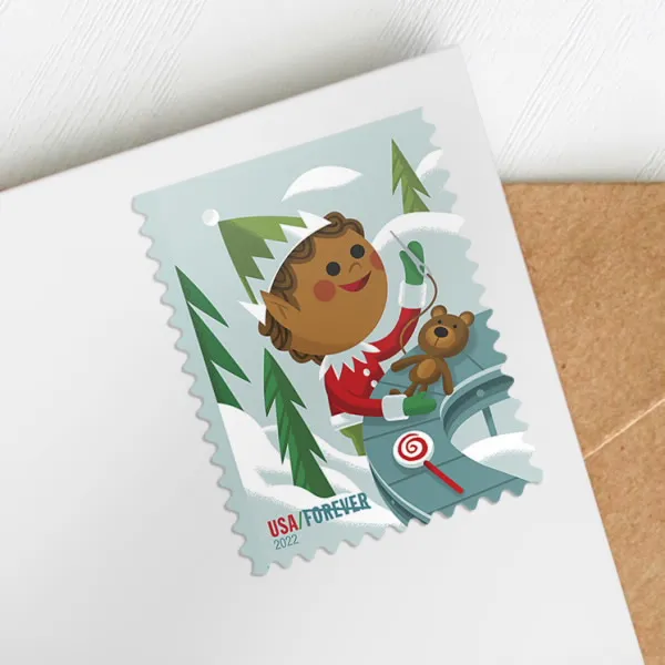 Holiday Elves Forever Stamps 2022