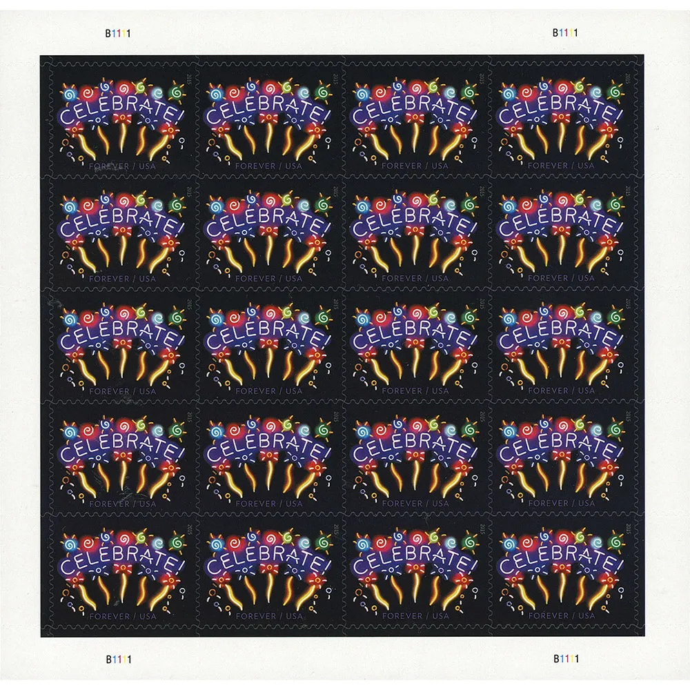🎁[US Free Shipping] Neon Celebrate 2011 - 5 Sheets / 100 Pcs