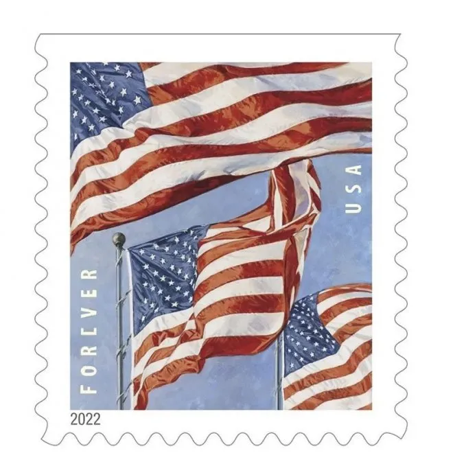 【Free Shipping】Big Sales! 5 U.S. Flag Stamps,5 Rolls/500 Pcs