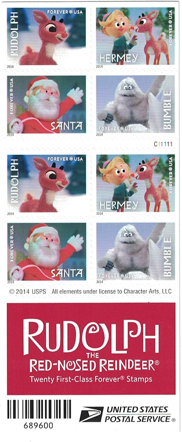 2014 USPS Rudolph the Red-Nosed Reindeer Forever Stamps