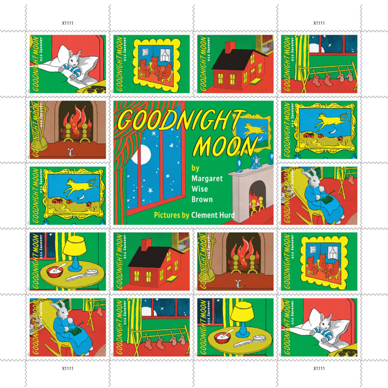 2025 Goodnight Moon Stamps, Sheet of 16