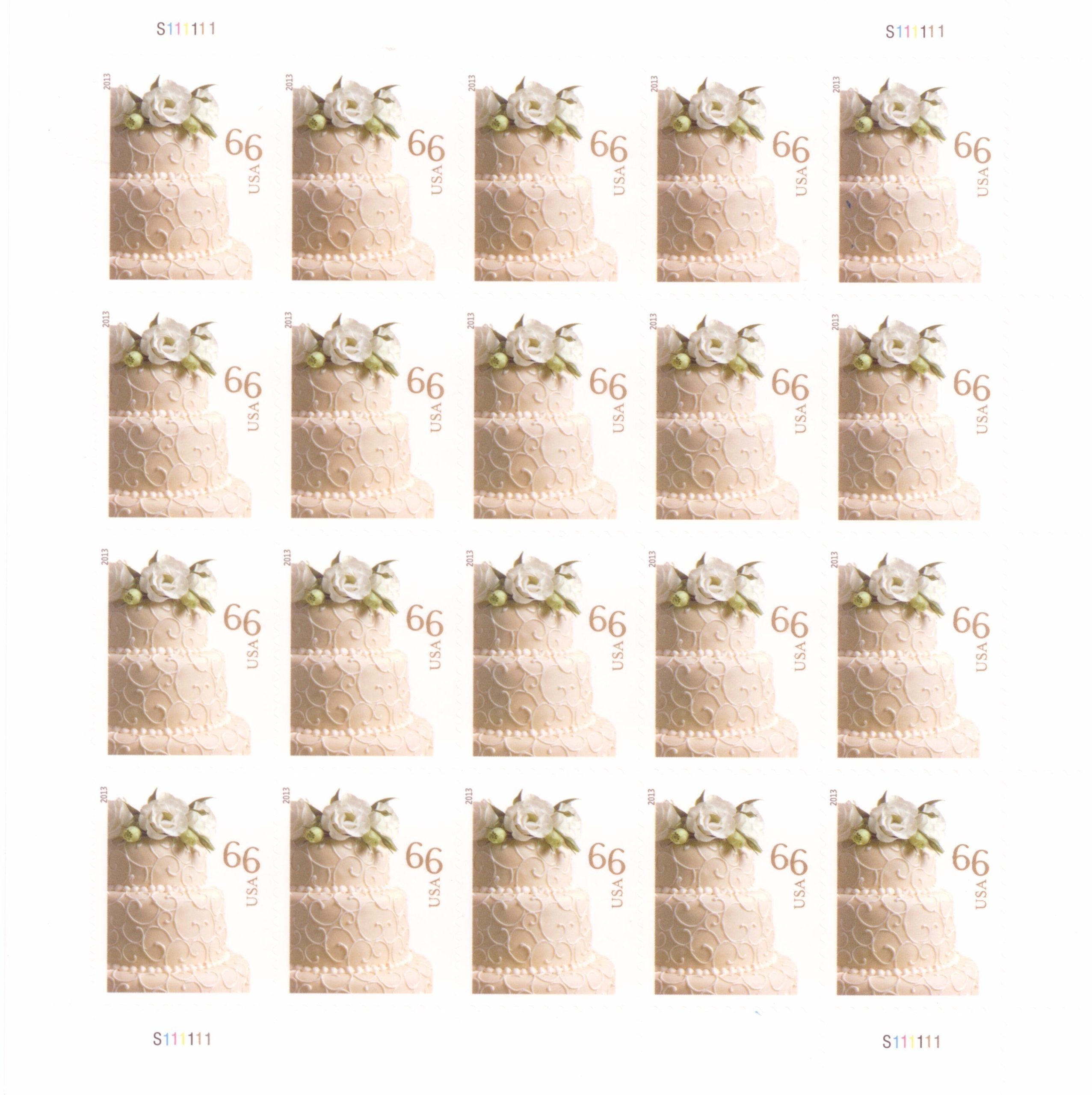 2014 US Wedding Cake Postage Stamps