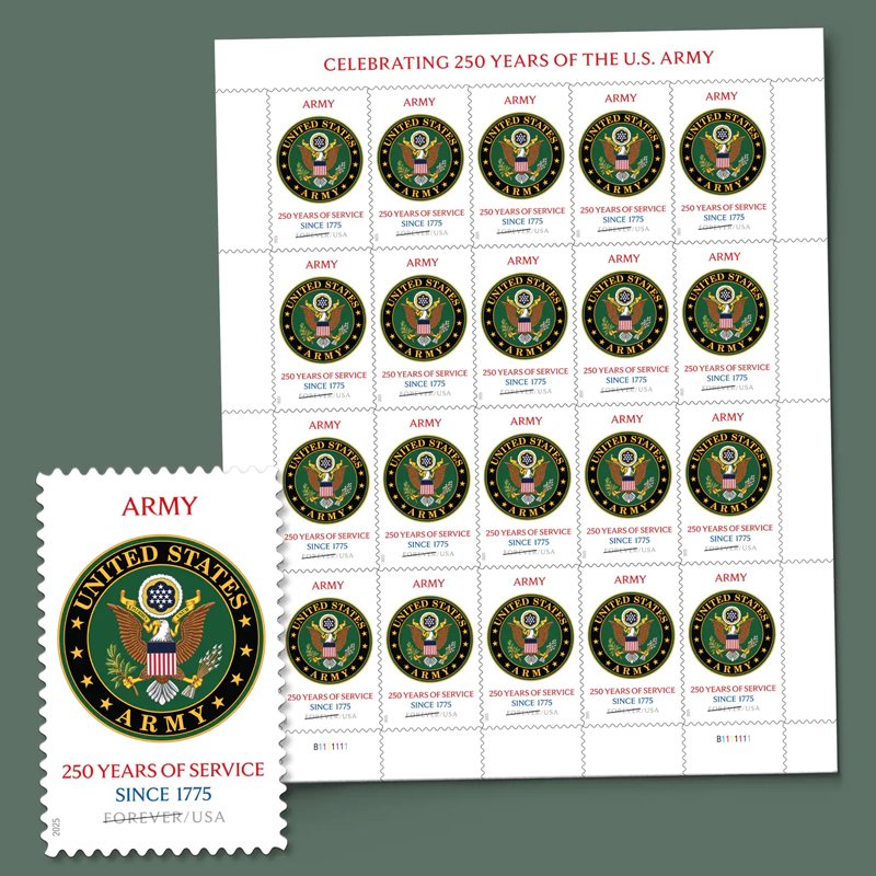 2025 U.S. Army 250th Stamps, Sheet of 20