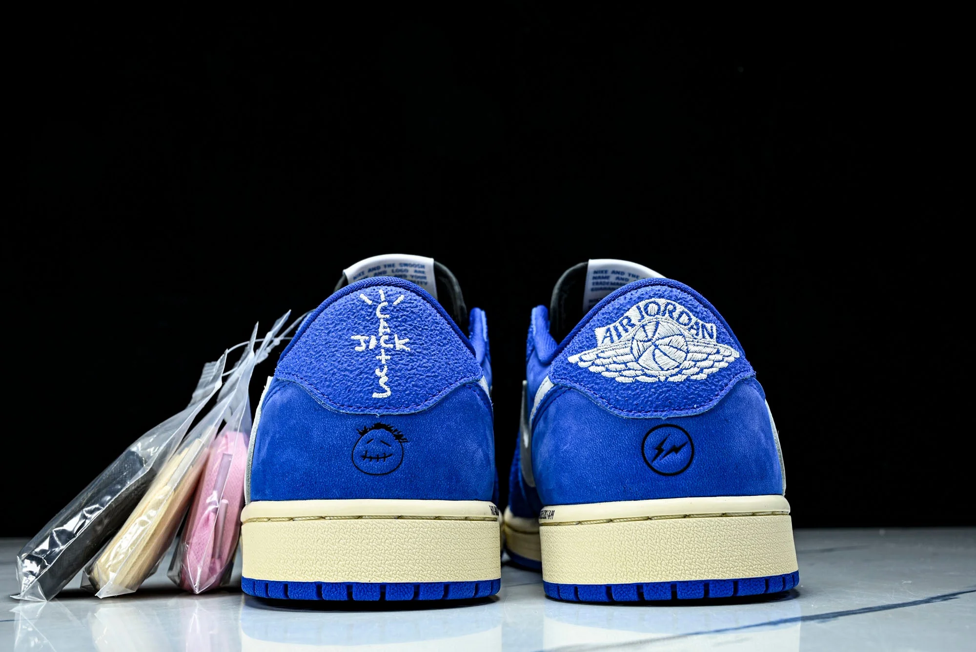 Travis Scott x Fragment AJ1 Low 'Reverse Sail Military Blue' (Unreleased)