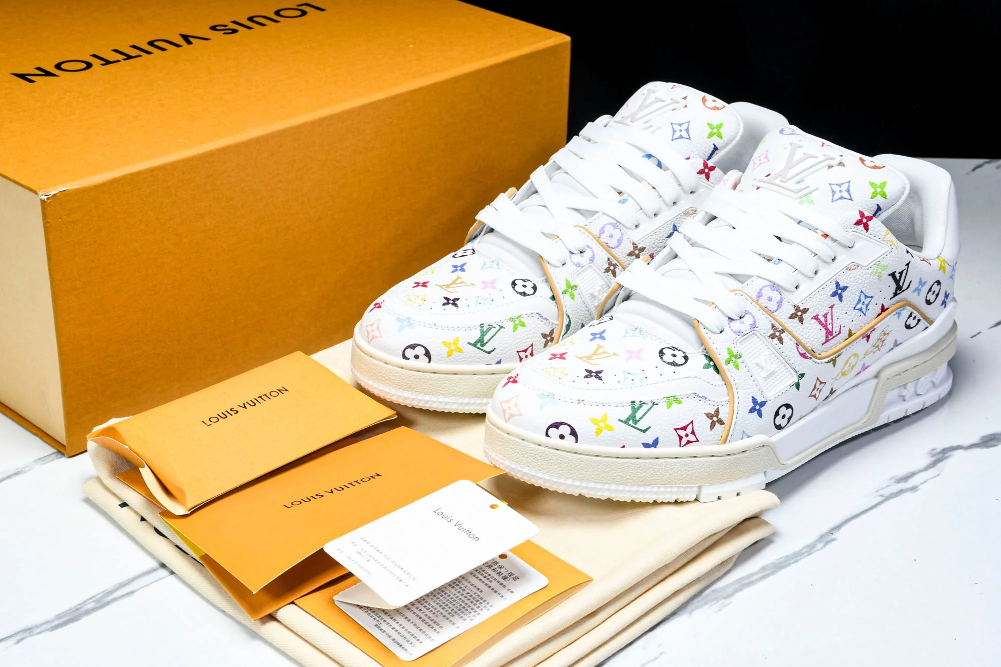 Louis Vuittоп Trainer Low x Takashi Murakami 'White Multicolor'