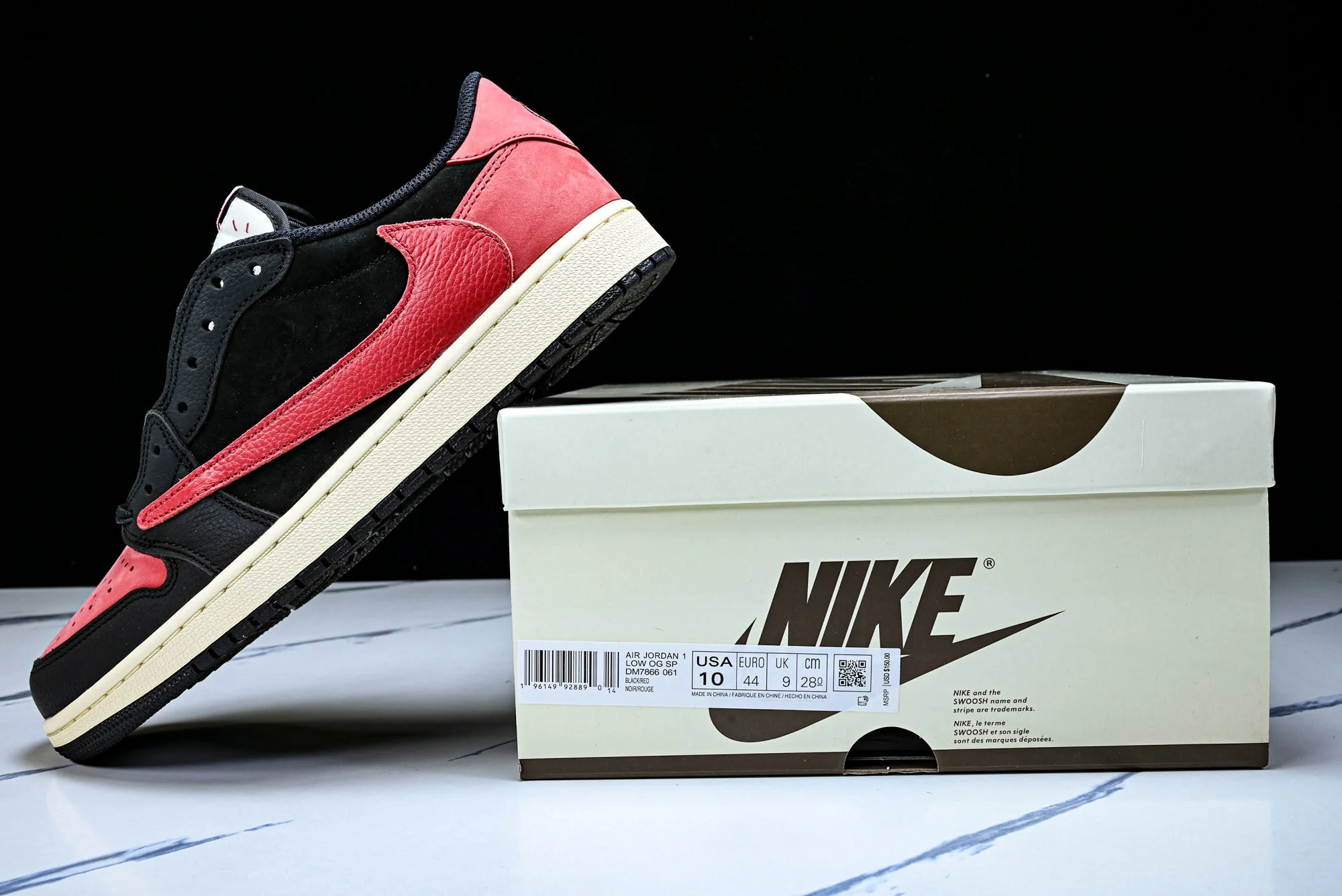 Travis Scott AJ1 Retro Low 'Black Red' (Unreleased)