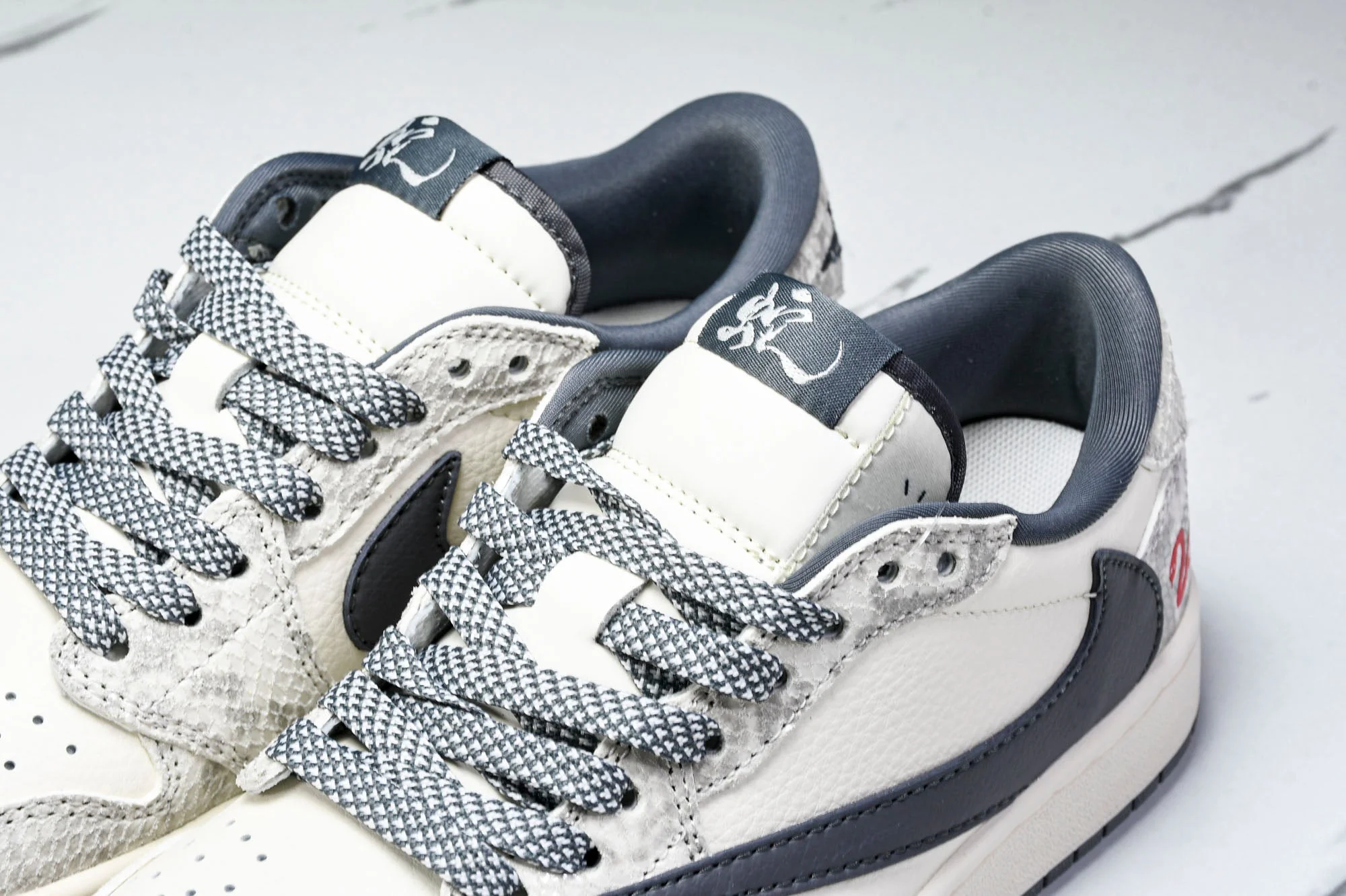 Travis Scott AJ1 Low x Year of The Snake 'White Grey' (Custom)